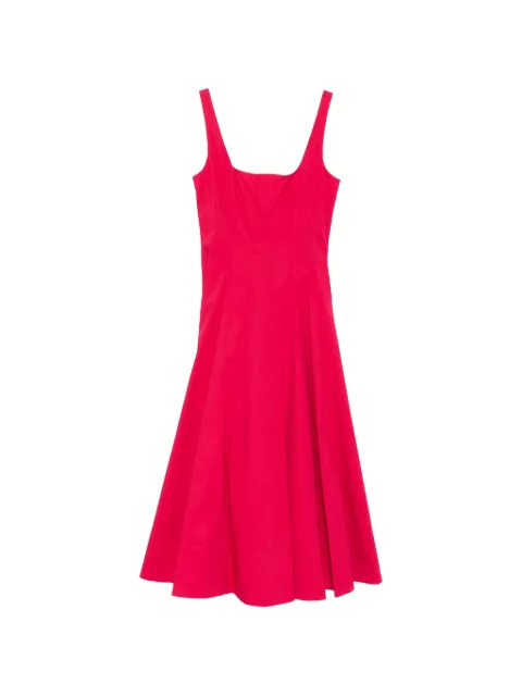 STAUD vestido midi Wells con cuello cuadrado