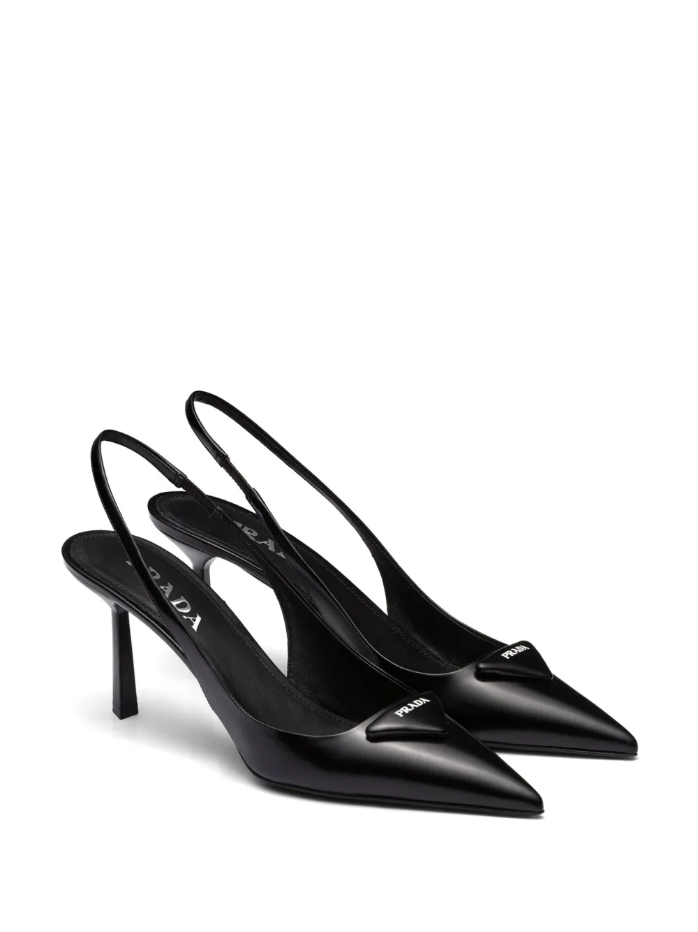Prada Pumps met triangel logo Zwart