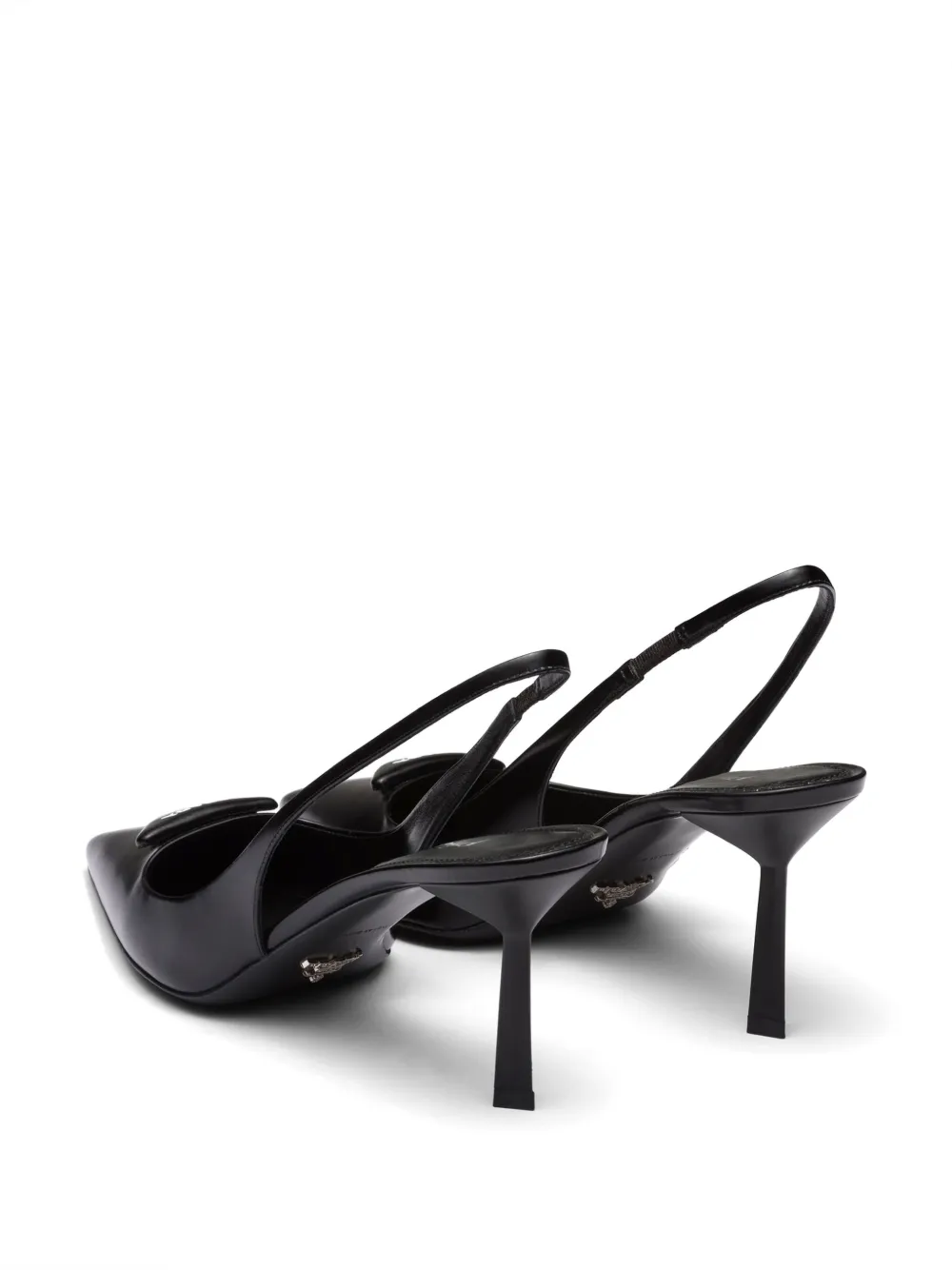 Prada Pumps met triangel logo Zwart