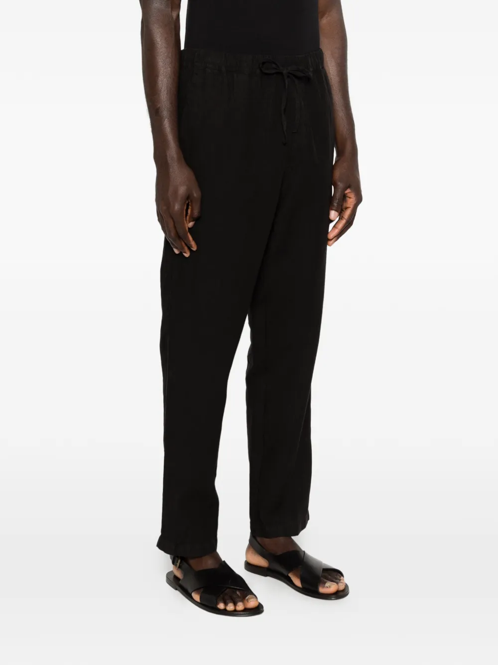 120% Lino Broek met trekkoord Zwart