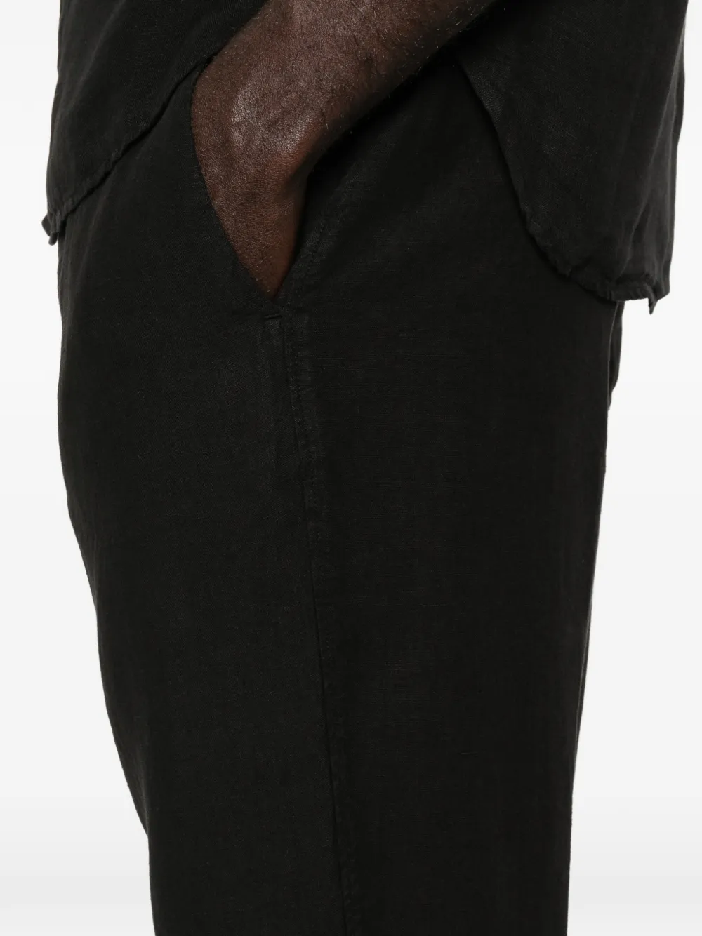 120% Lino Broek met trekkoord Zwart