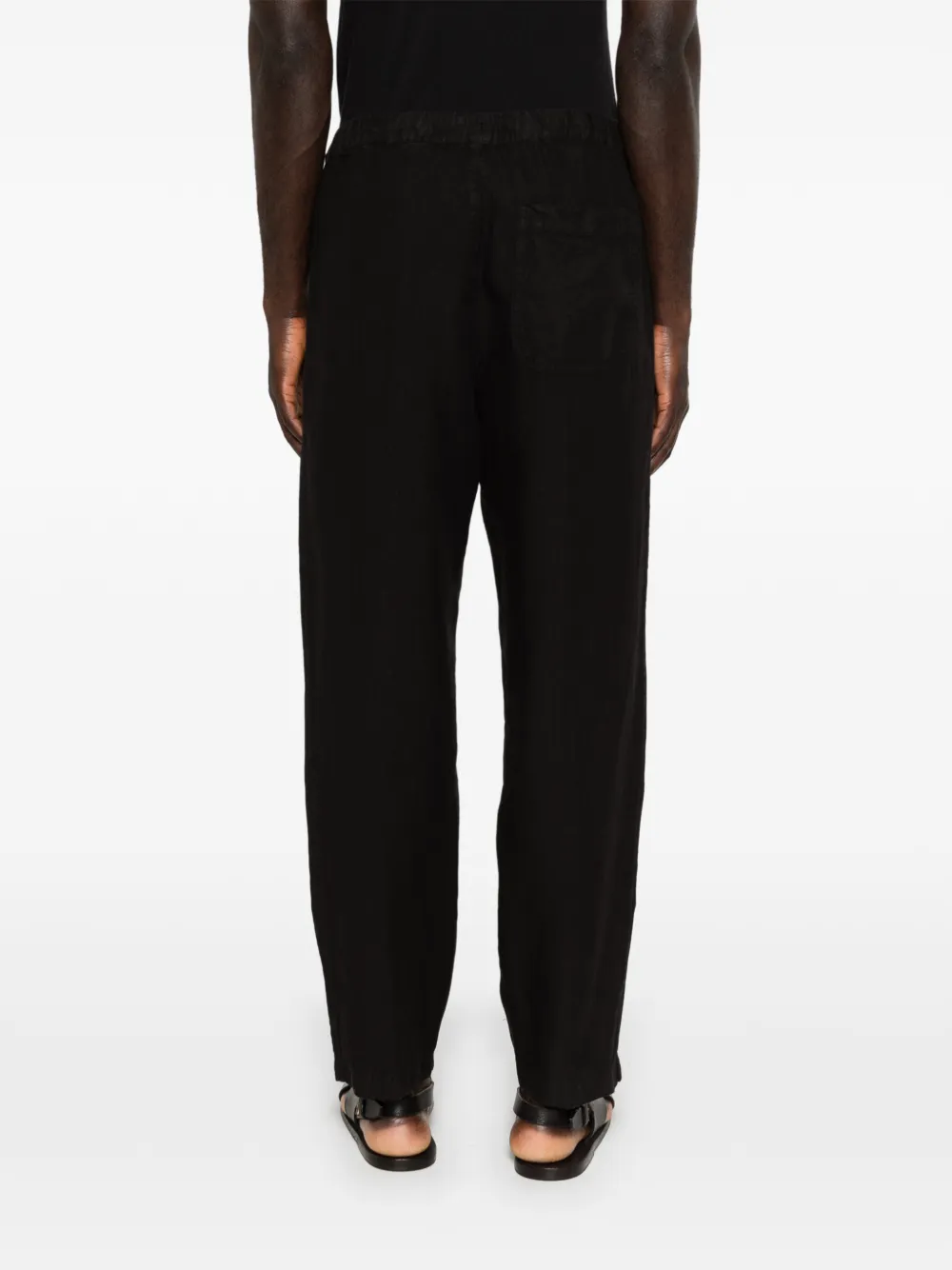 120% Lino Broek met trekkoord Zwart