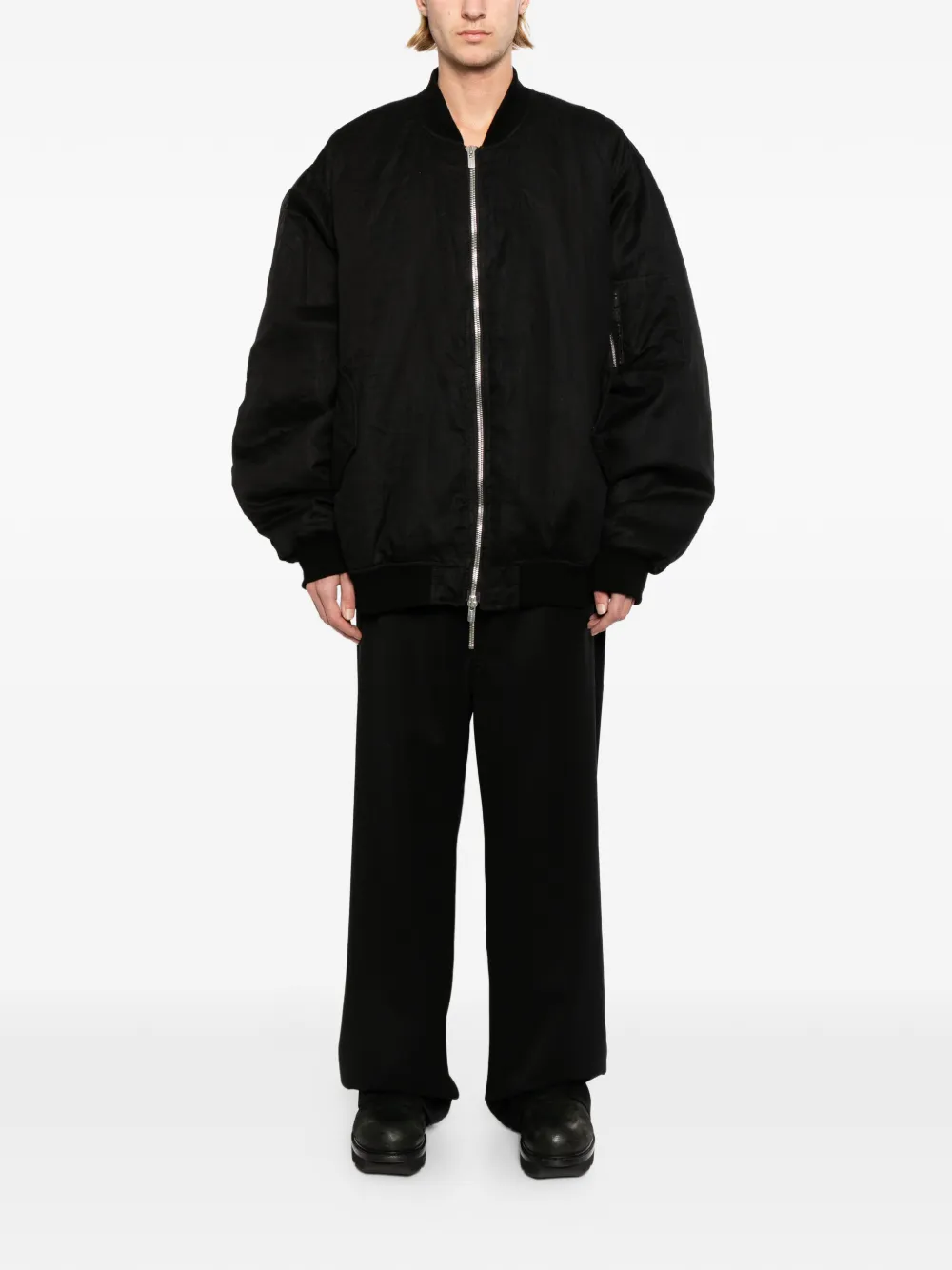  A Diciannoveventitre Logo-patch Bomber Jacket - Black 