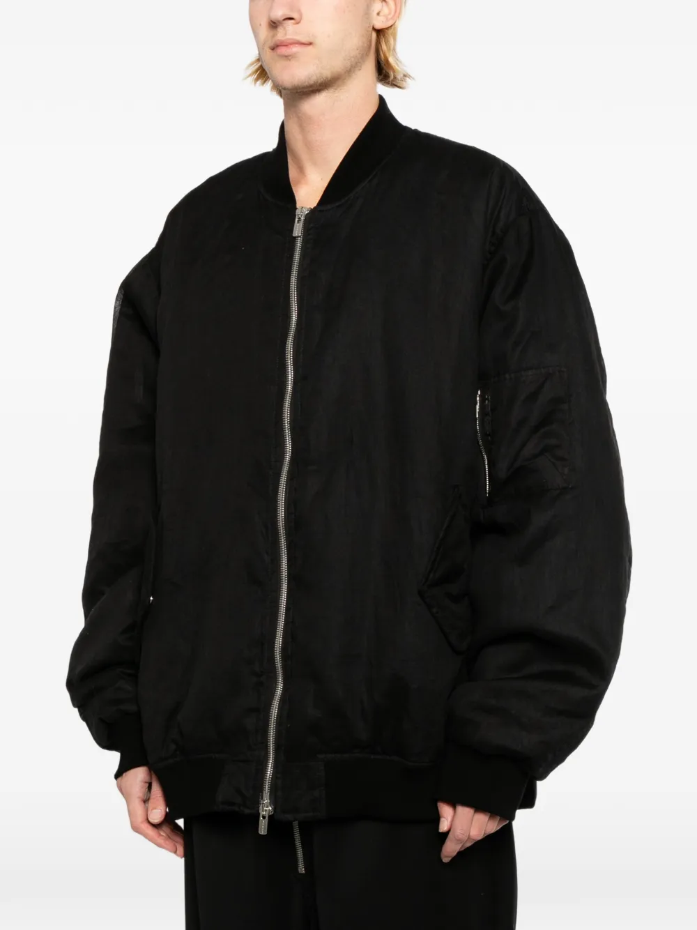  A Diciannoveventitre Logo-patch Bomber Jacket - Black 