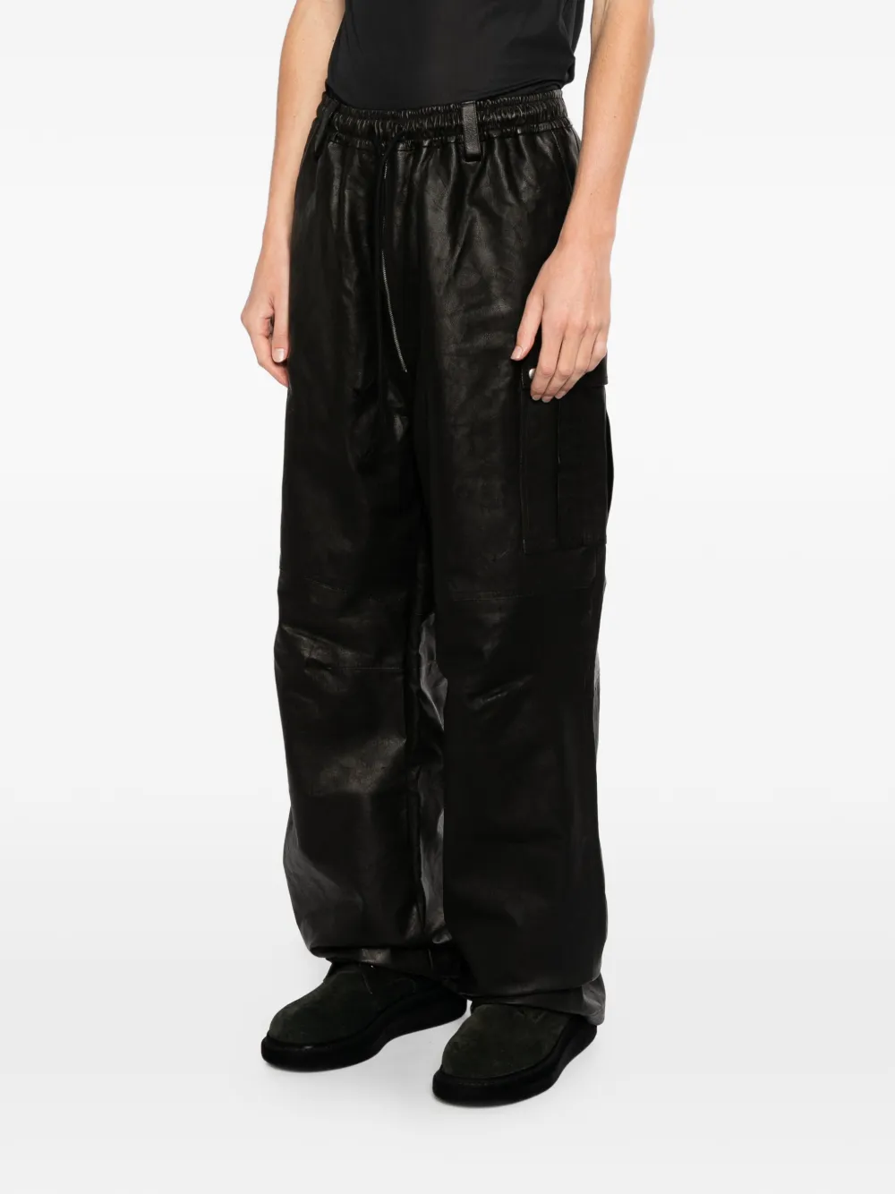 A Diciannoveventitre Daves leren broek Zwart