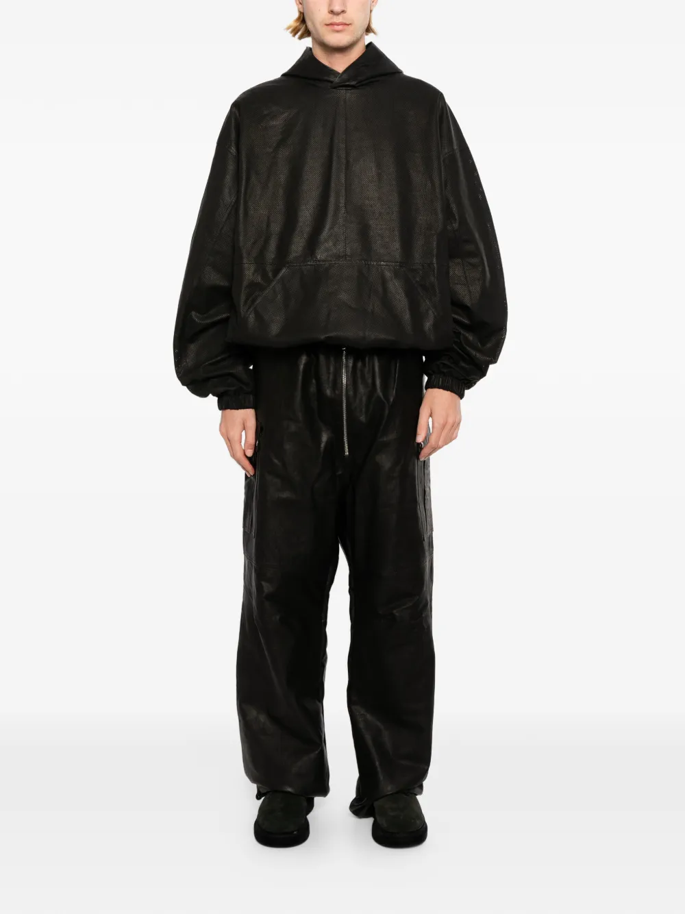 A Diciannoveventitre Daves leren broek Zwart