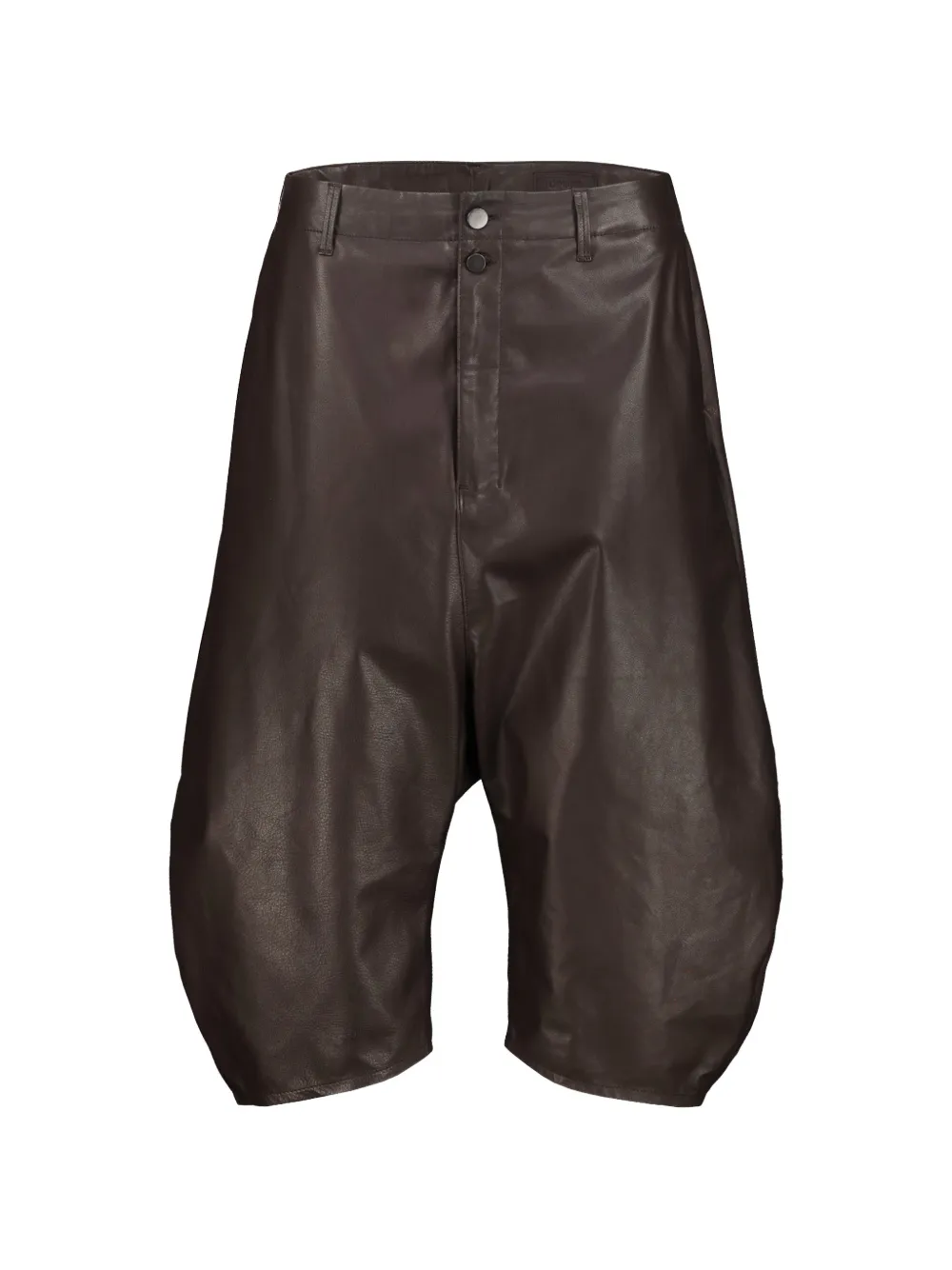 LEMAIRE dropped-crotch leather trousers - Marrone