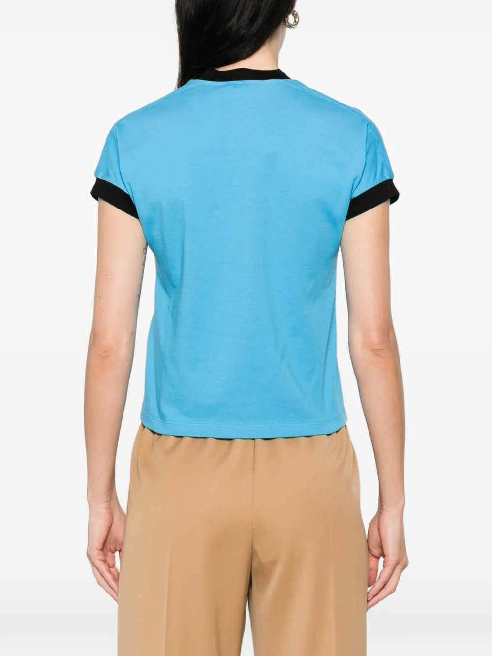 Versace Stretch-katoenen-jersey T-shirt Blauw