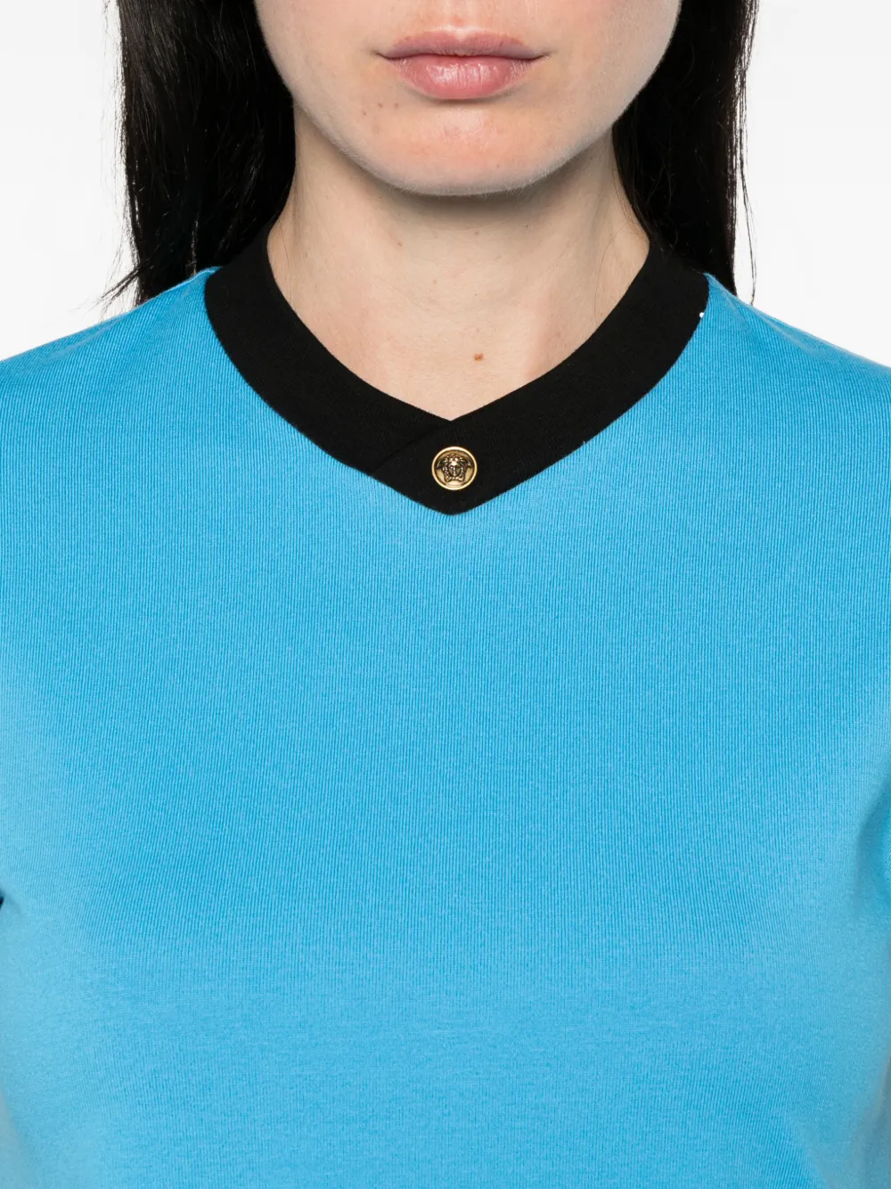 Versace Stretch-katoenen-jersey T-shirt Blauw