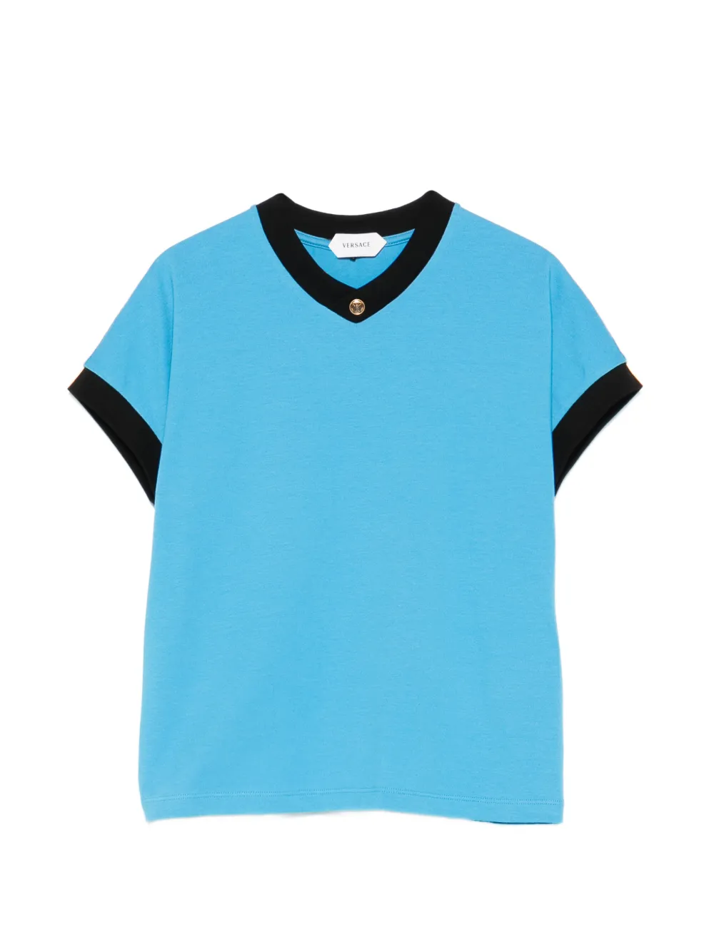 Versace trim-detail T-shirt - Blau