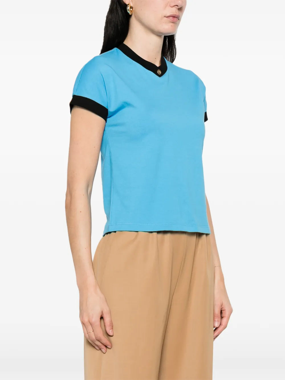 Versace Stretch-katoenen-jersey T-shirt Blauw