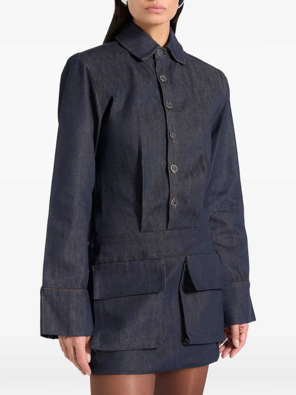 Manière De Voir Laure cargo mini-blousejurk Blauw
