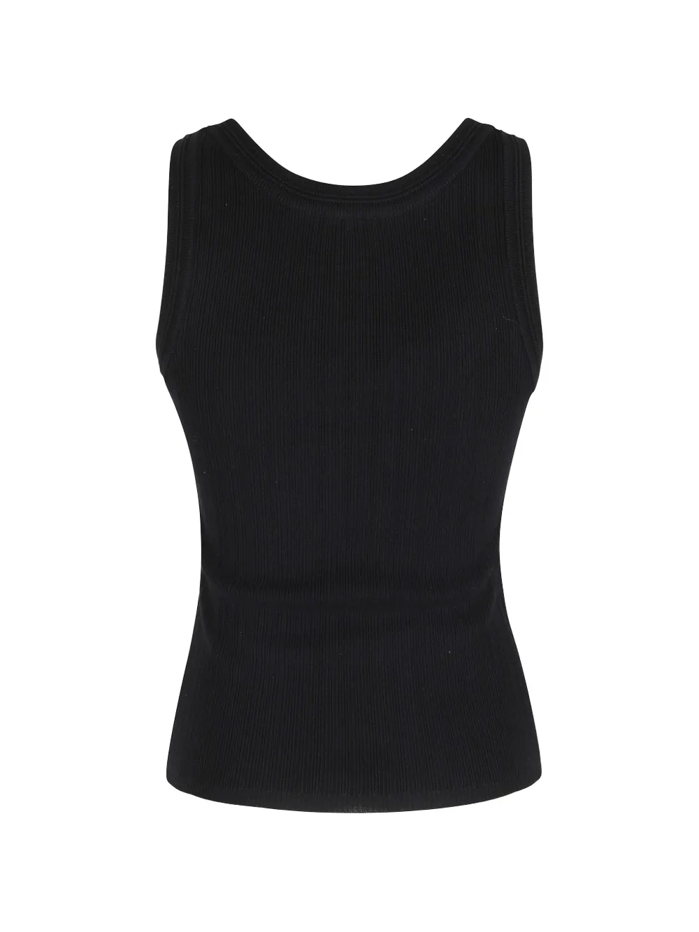 HERSKIND Morris geribbelde tanktop met diepe ronde hals Zwart