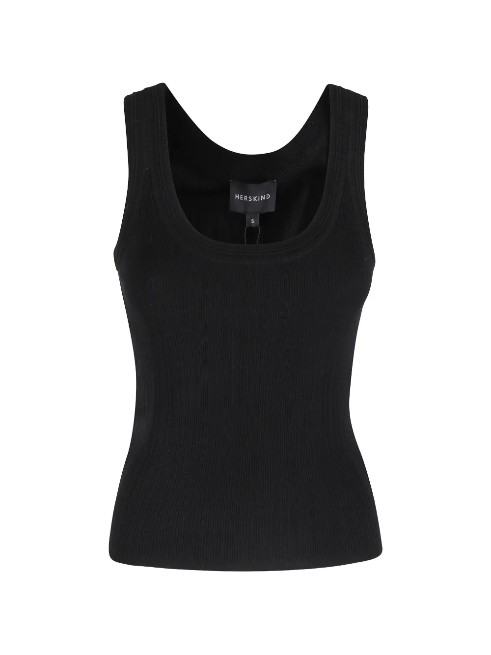 HERSKIND Morris ribbed scoop-neck tank top - Nero