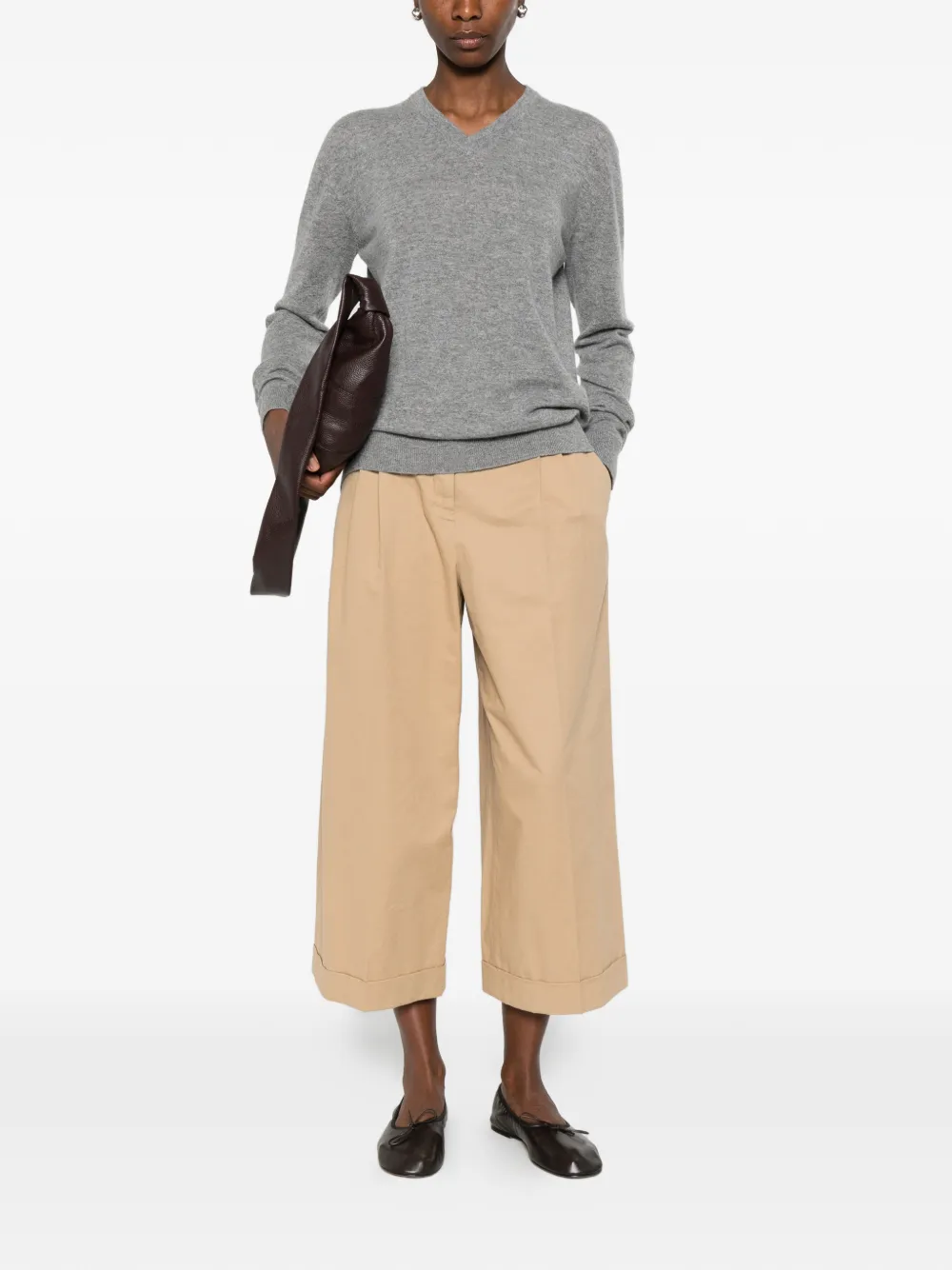  The Row V-neck Sweater - Grey 