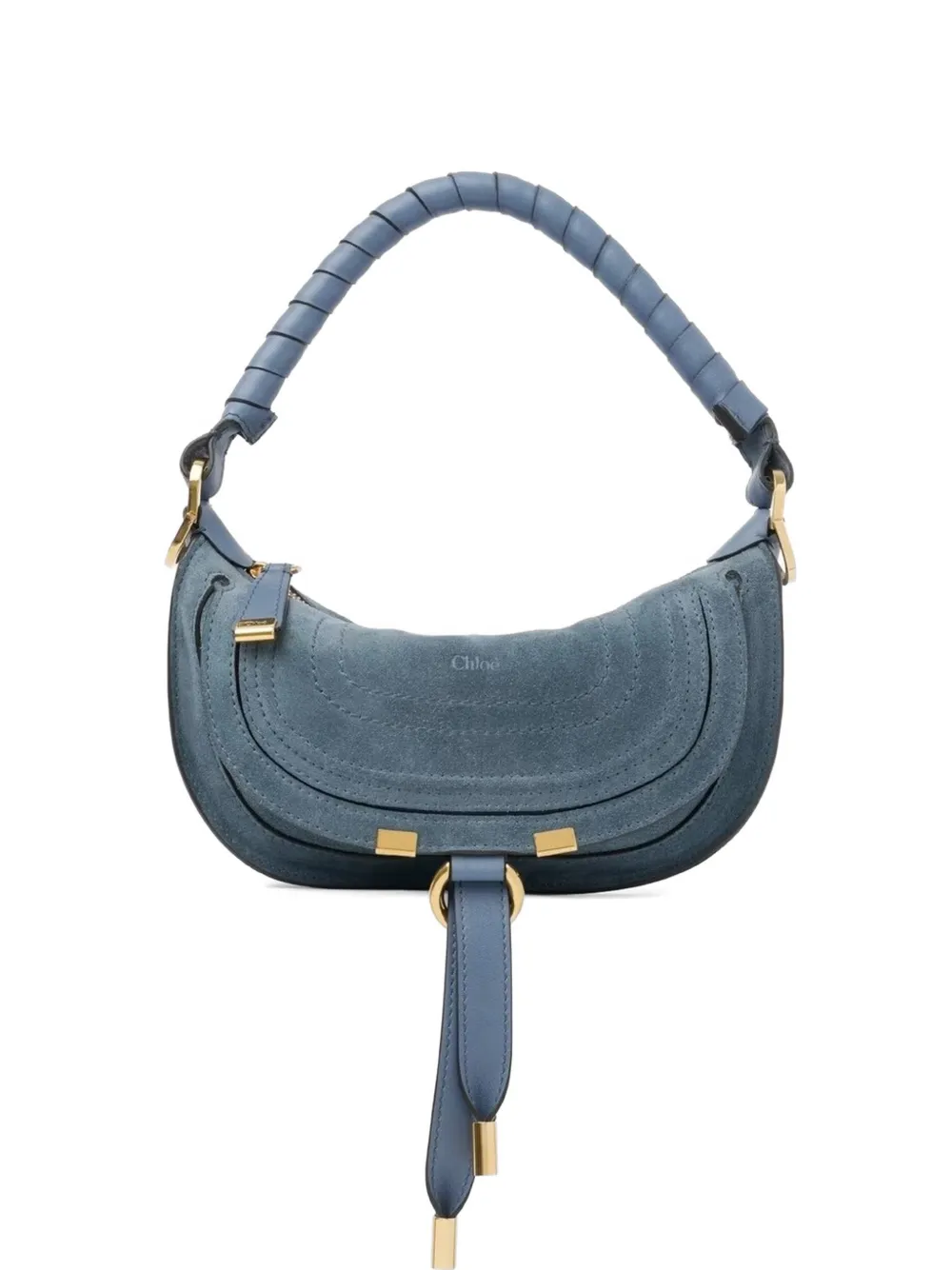 Chloé Mini Marcie suede shoulder bag - Blu