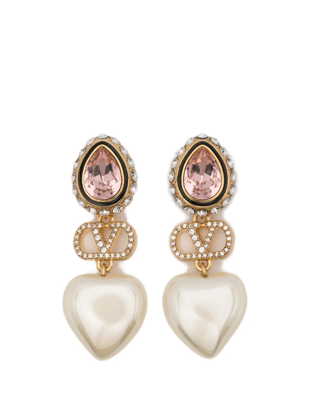 Valentino Garavani heart drop earrings - Oro