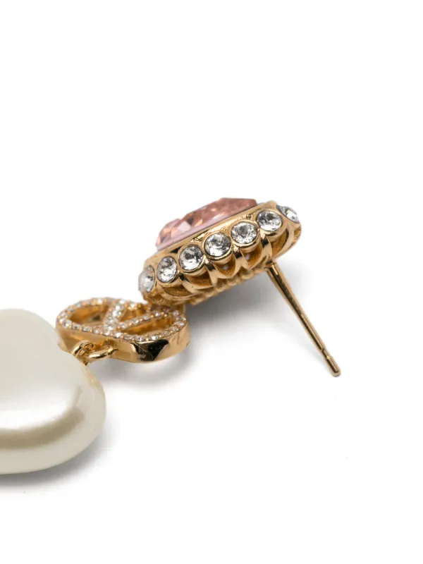 Valentino Garavani Vロゴ シグネチャー クリスタル ピアス | ゴールド