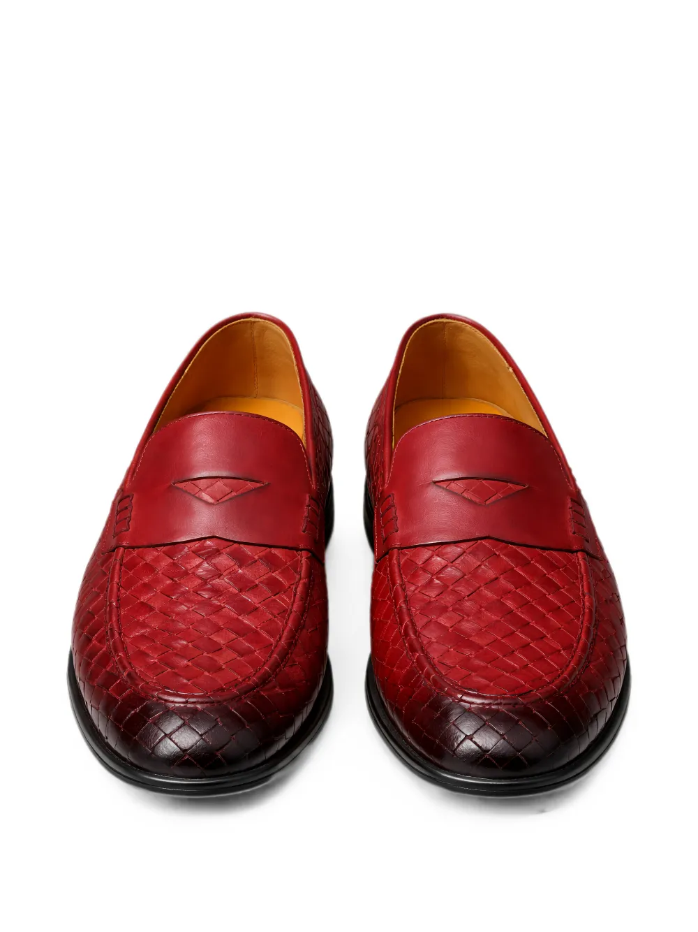 Doucal's woven-design leather loafers Rood