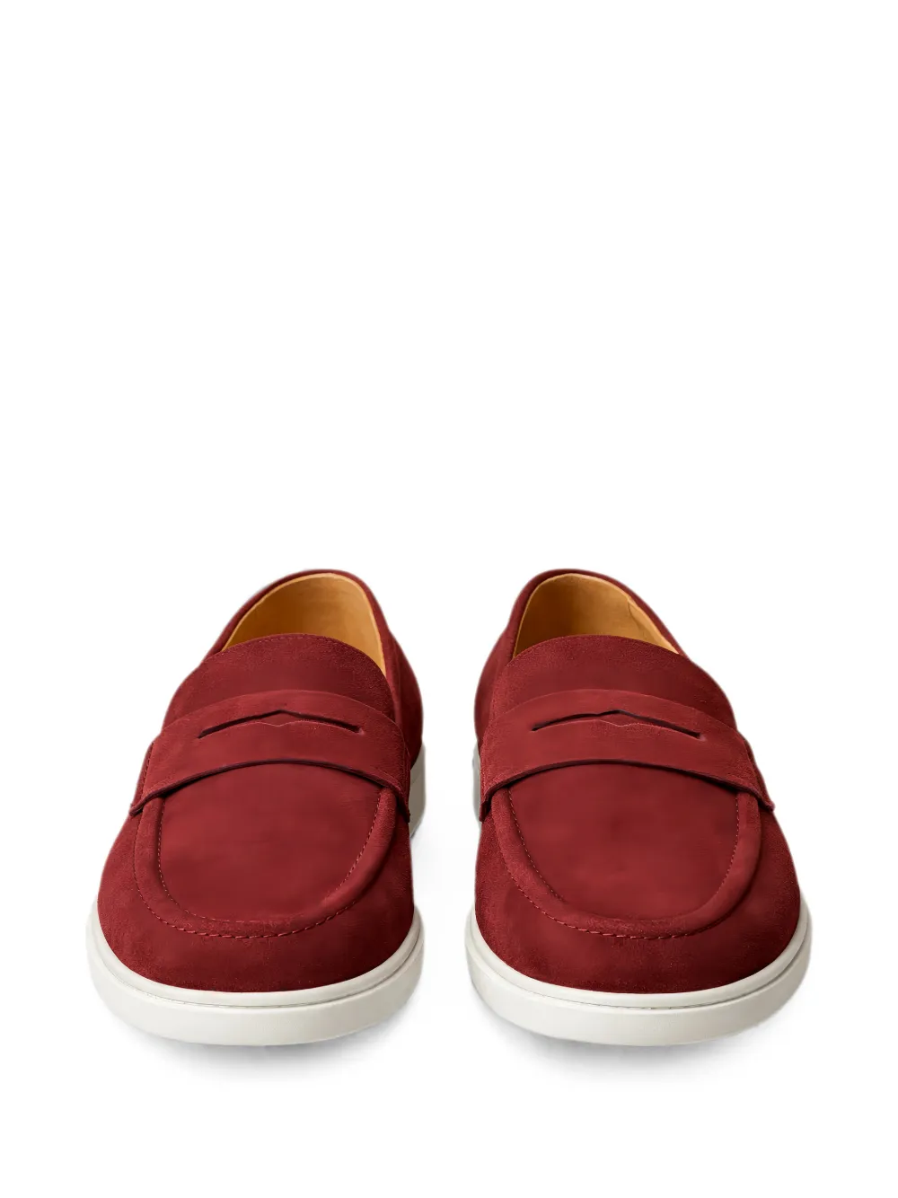 Doucal's suede penny-strap loafers Rood