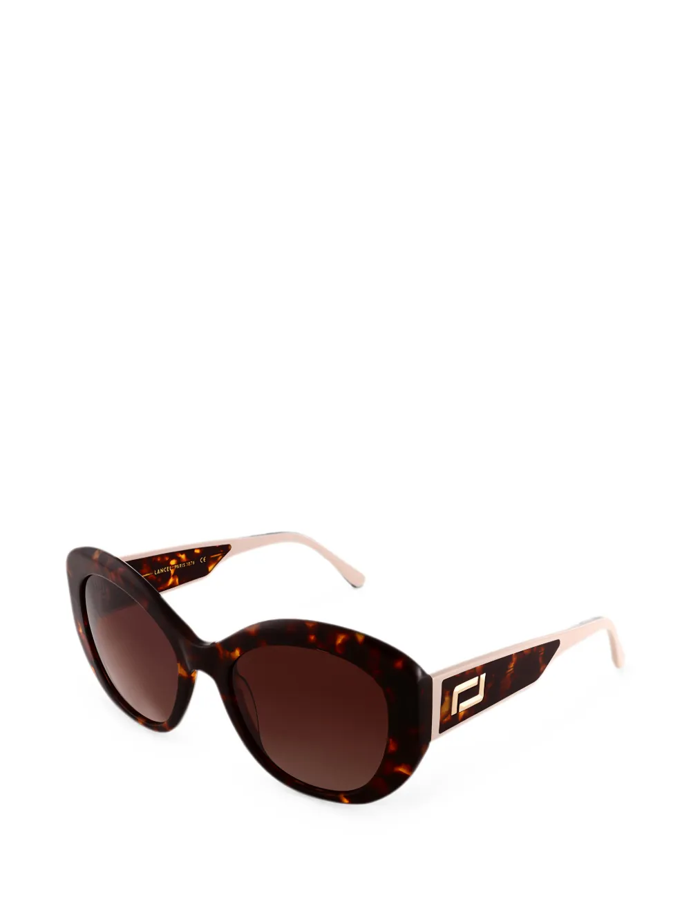 Lancel Tortoiseshell-effect Cat-eye Sunglasses In Brown