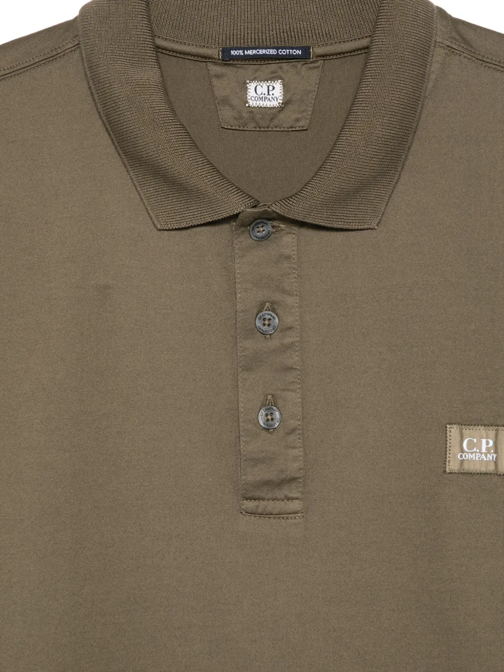C.P. Company Button jersey poloshirt Groen