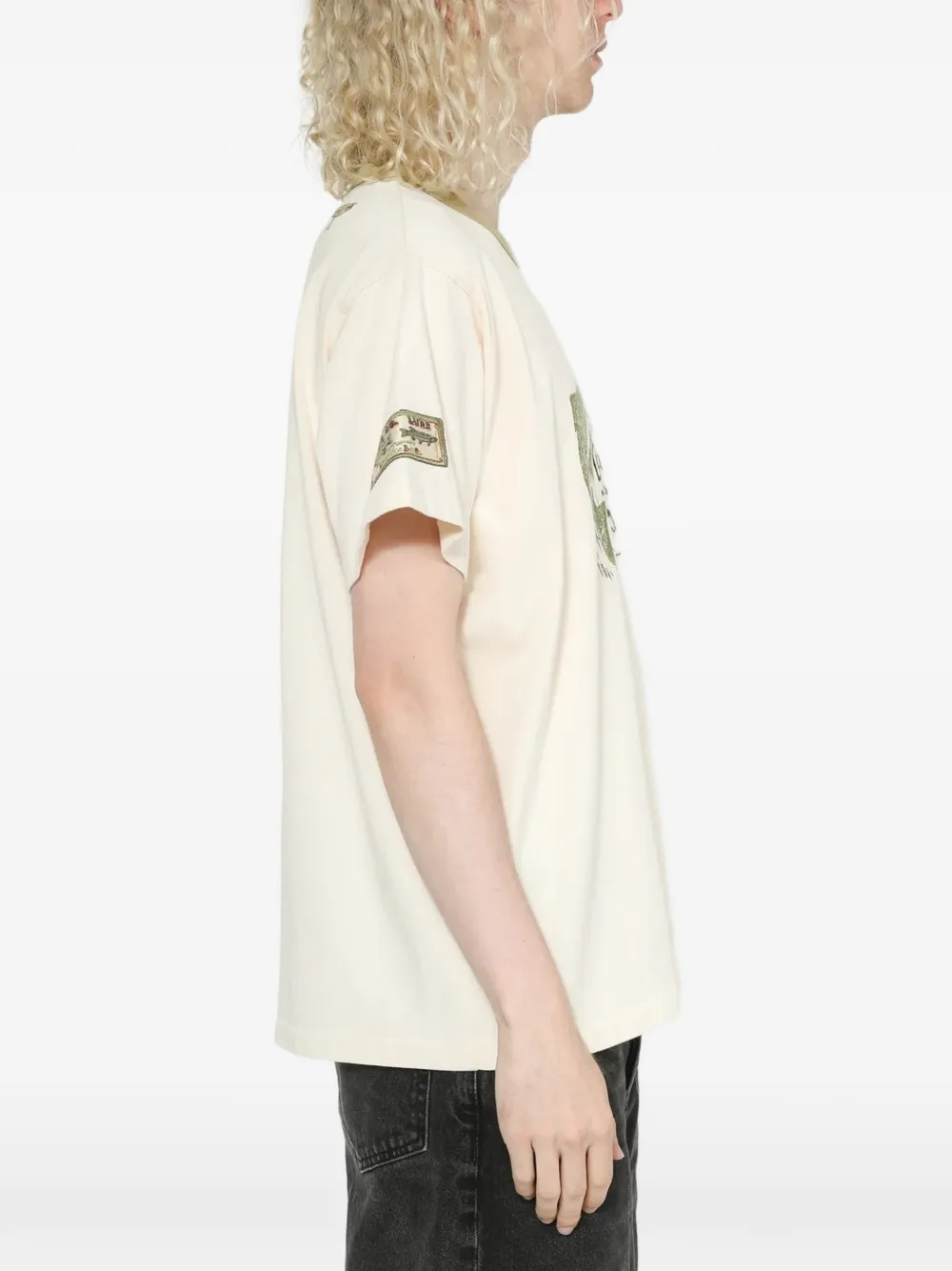  Samuel Zelig Trail Tee Green Ringer T-shirt - Neutrals 