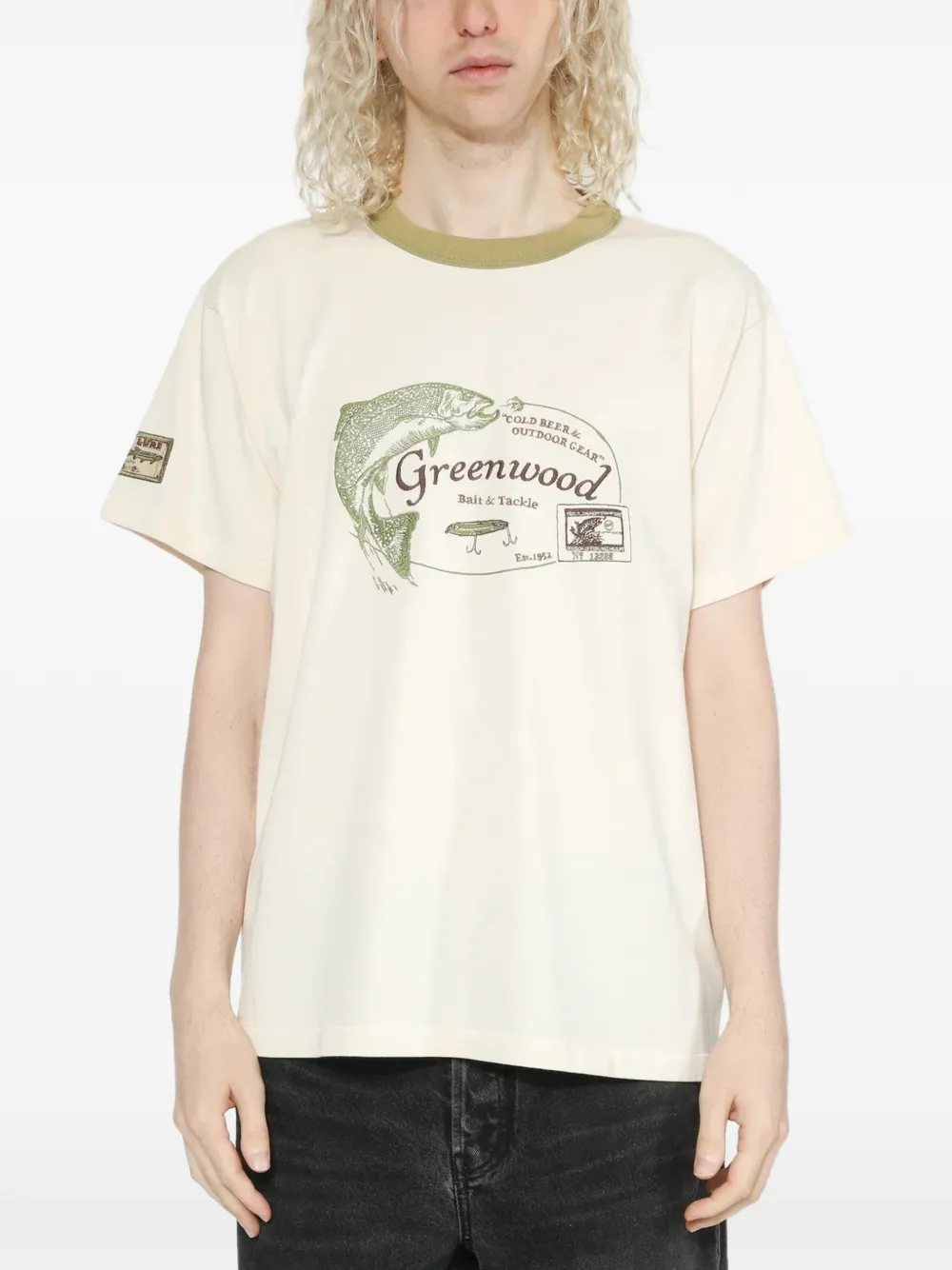  Samuel Zelig Trail Tee Green Ringer T-shirt - Neutrals 