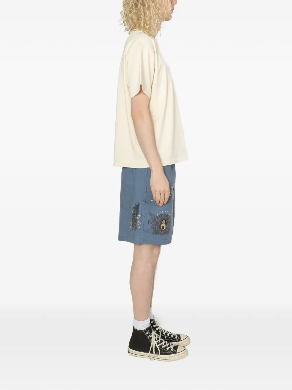  Samuel Zelig La Luna Embroidered Shorts - Blue 
