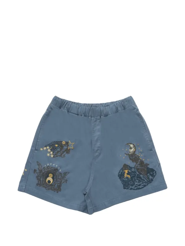 新品　Samuel Zelig 刺繍　スウェット　ショートパンツ　ショーツ　L Samuel Zelig La Luna ショートパンツ | ブルー | FARFETCH JP