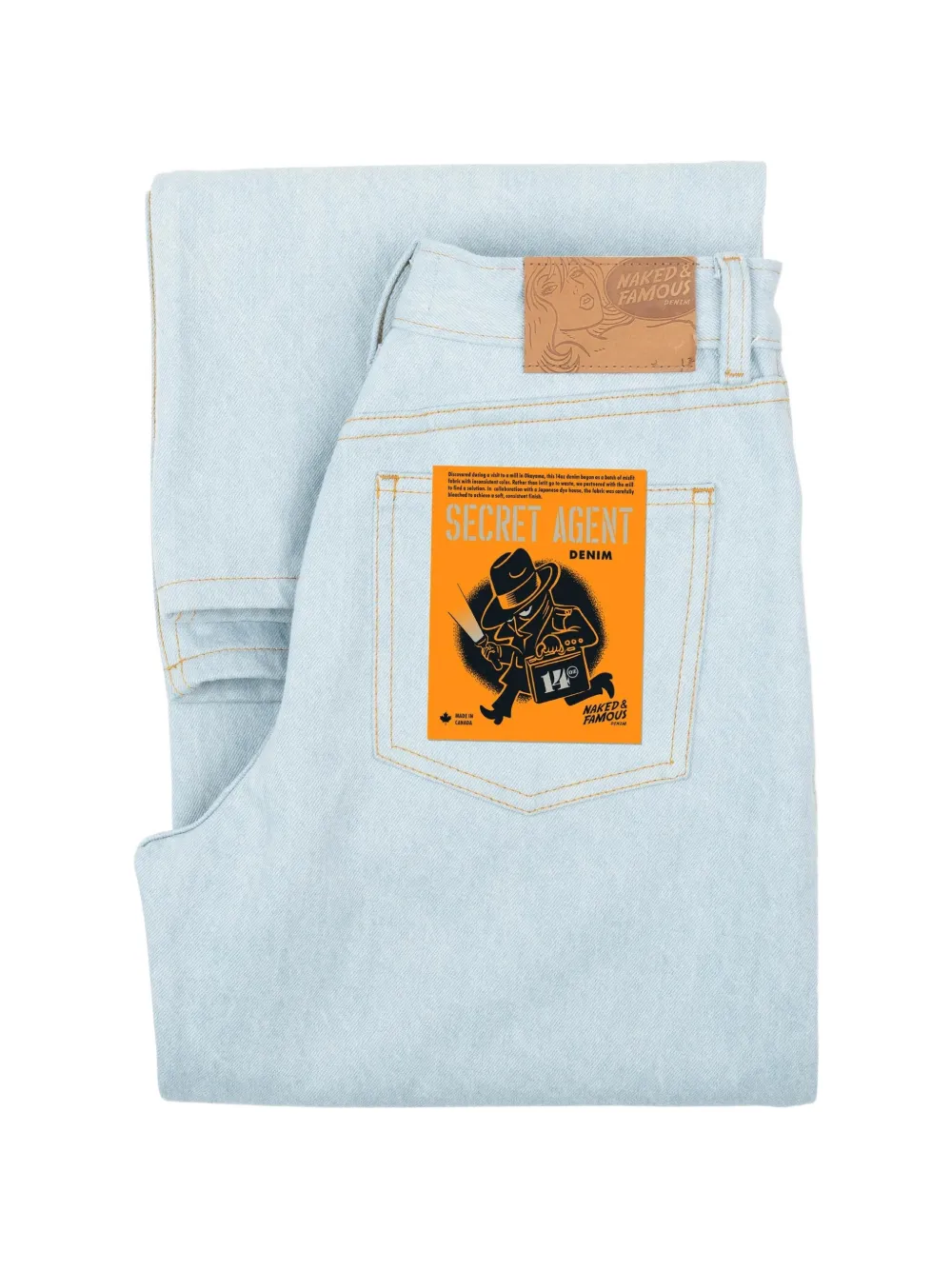 Naked and Famous Wide Wild West Secret Agent Denim jeans - Blu