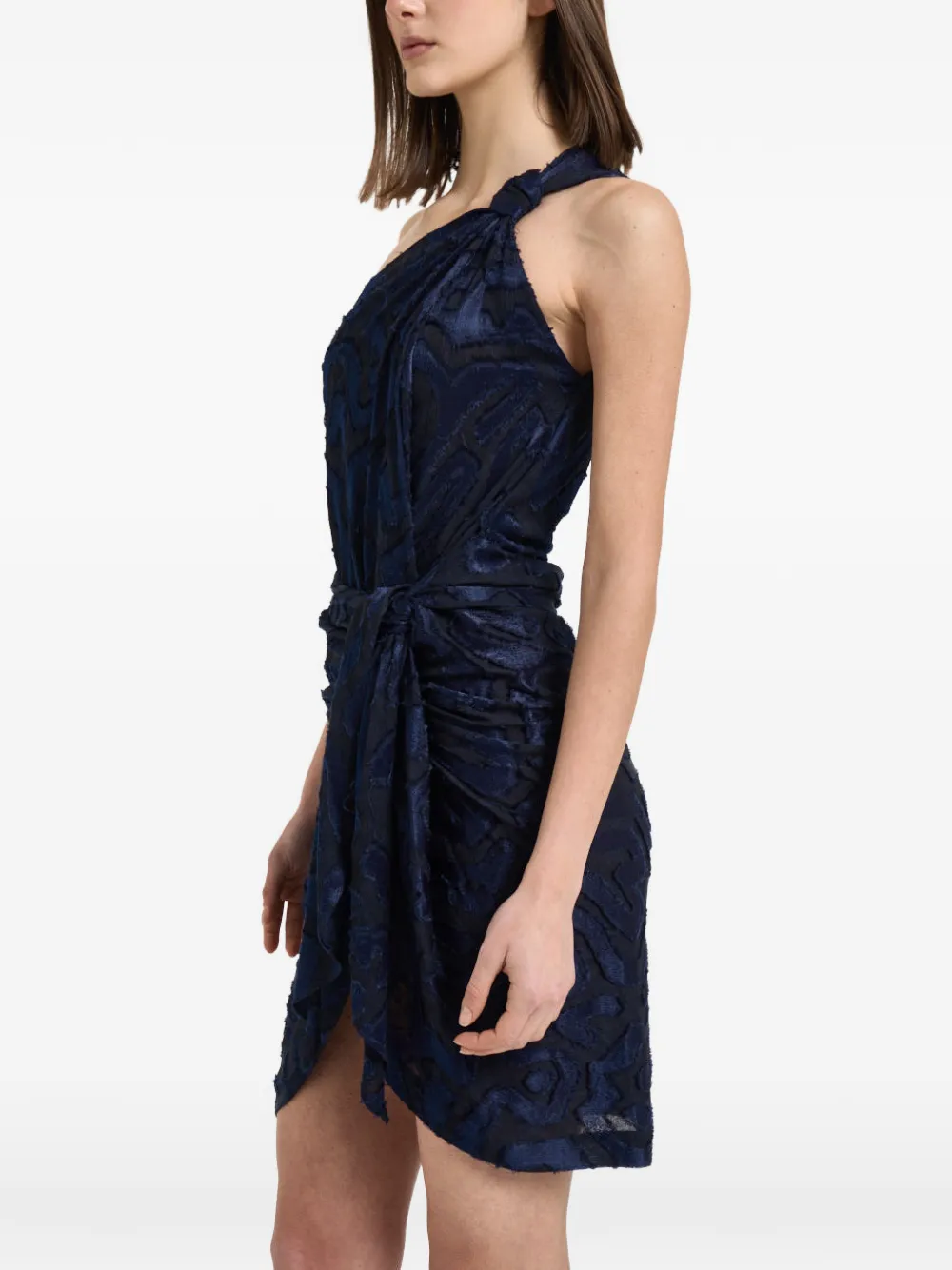 ISABEL MARANT Liliana asymmetrische fil coupé jurk Blauw