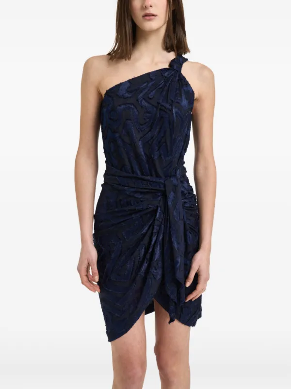 isabel marant dress one shoulder Isabel Marant Women's Preloved One Shoulder Mini Dress in Floral Print Silk