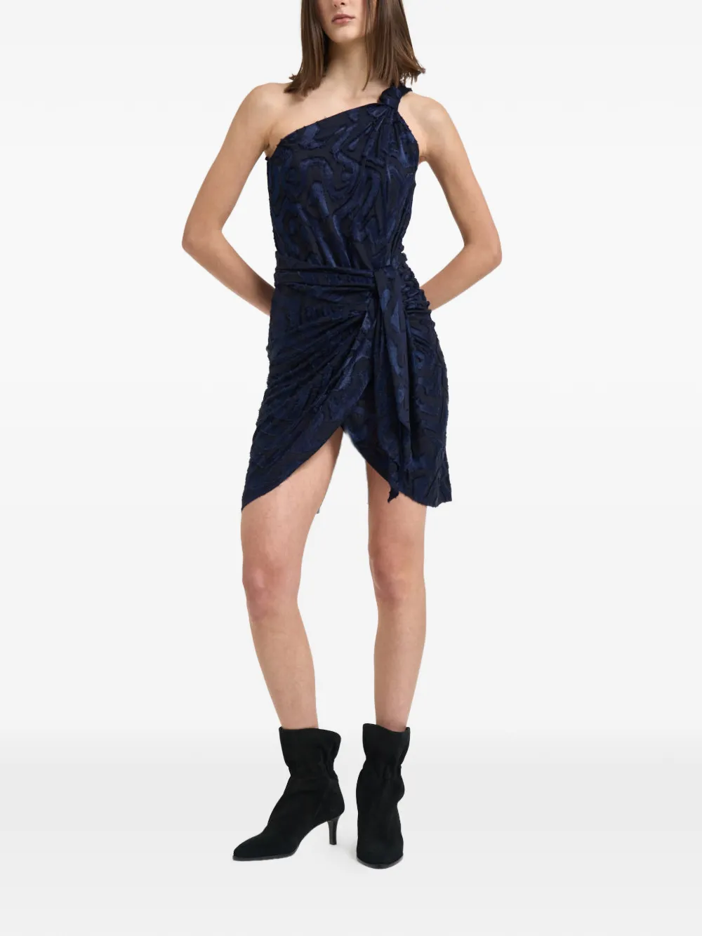 ISABEL MARANT Liliana asymmetrische fil coupé jurk Blauw