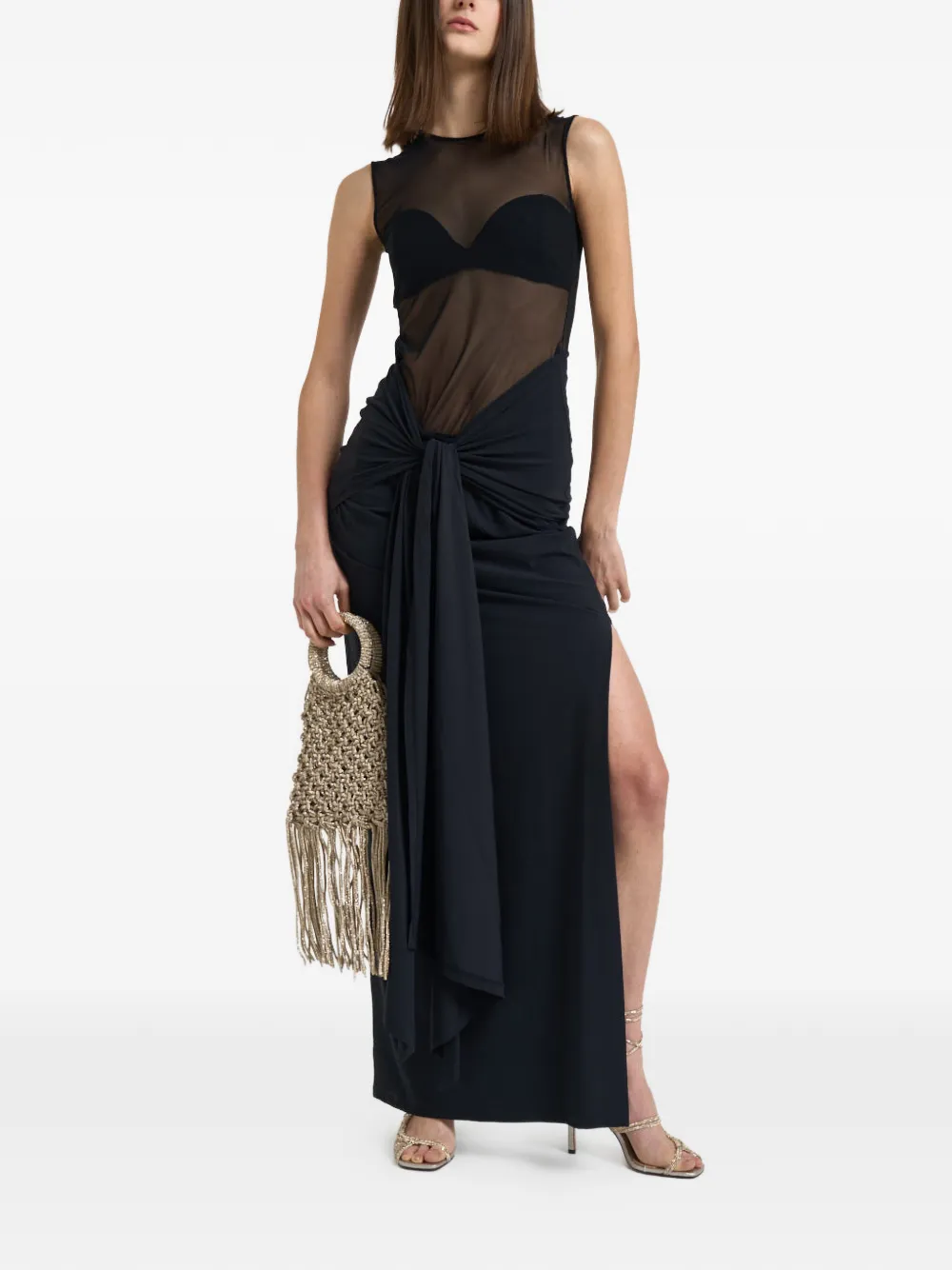  Danamé Catherine Split-detail Maxi Dress - Black 
