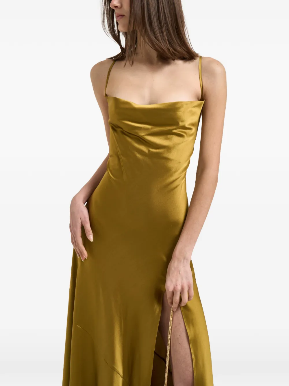 Danamé Gabrielle cowl-neck maxi dress - Gold
