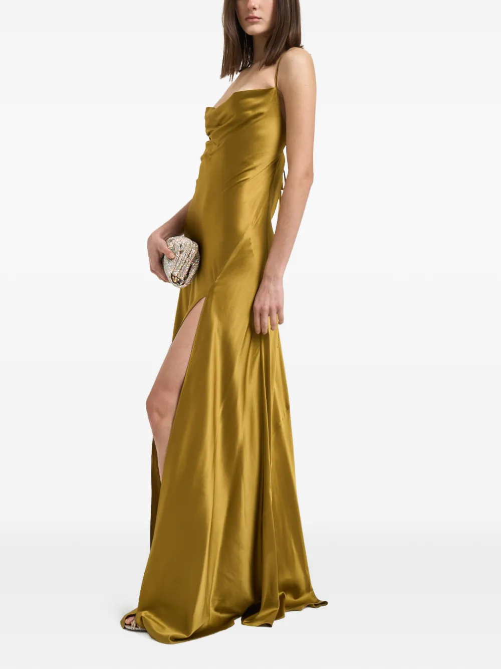  Danamé Gabrielle Cowl-neck Maxi Dress - Gold 