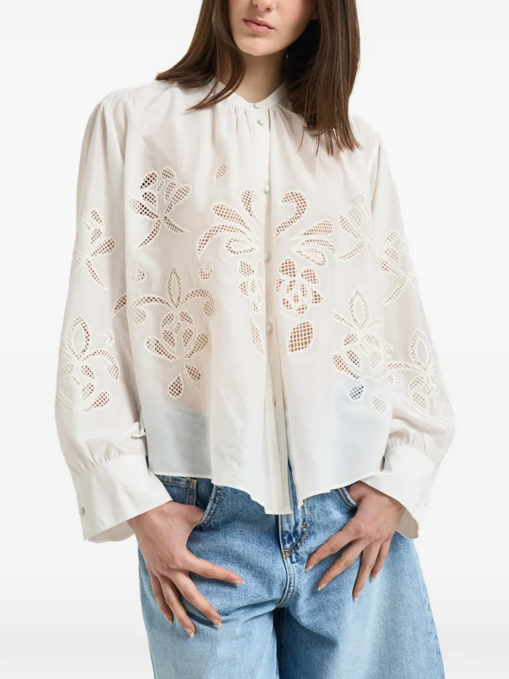 Forte Forte floral-detail blouse - Bianco