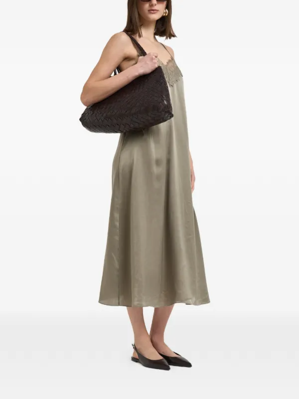 iro long dress BAILAR women brown long silk dress