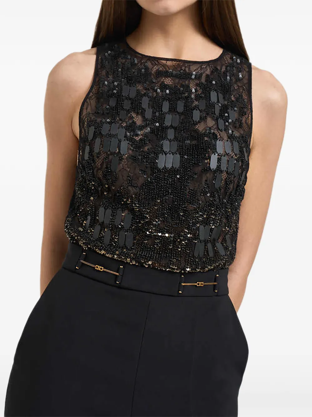 Elisabetta Franchi sequin-embellished jumpsuit - Nero
