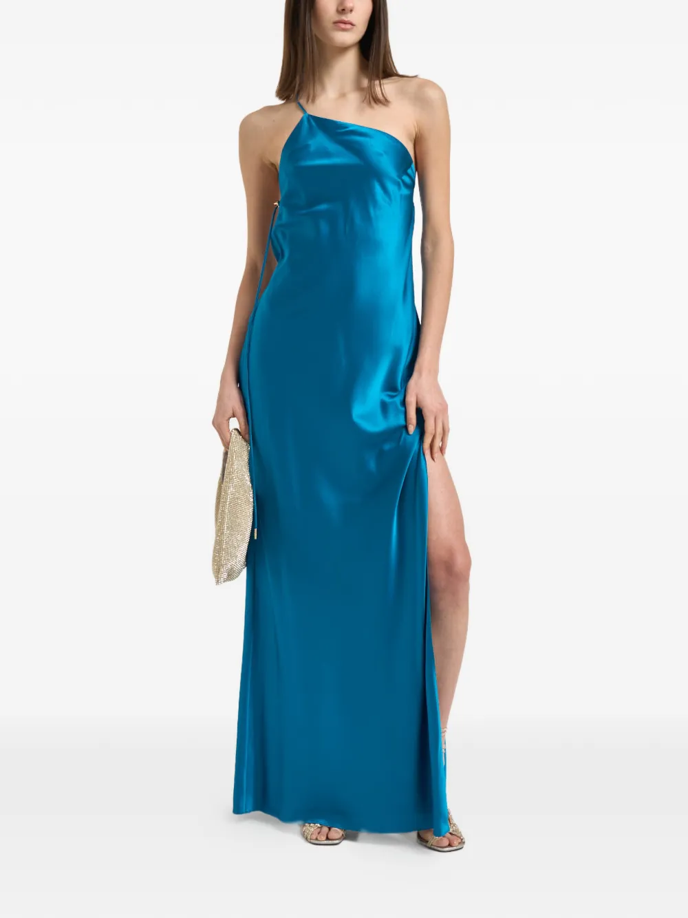 Danamé Asymmetrical-neck Maxi Dress - Blue 