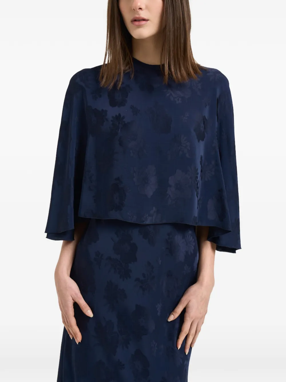 Forte Forte floral-print cape maxi dress - Blu