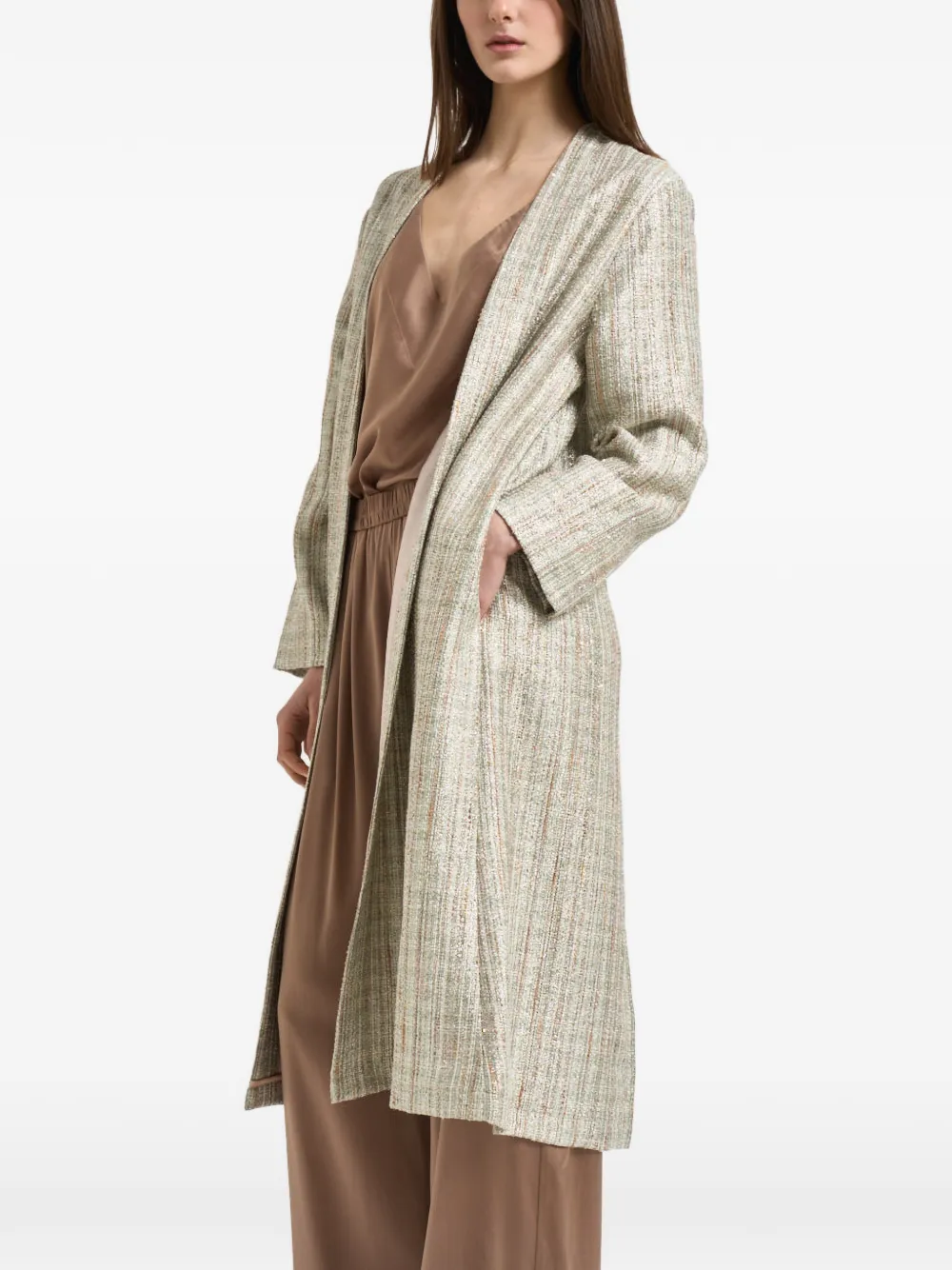 Striped-Pattern Coat