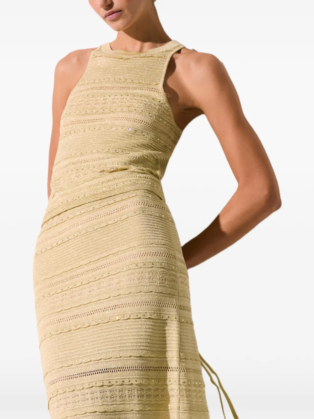  Liu Jo Openwork Knit Top - Yellow 
