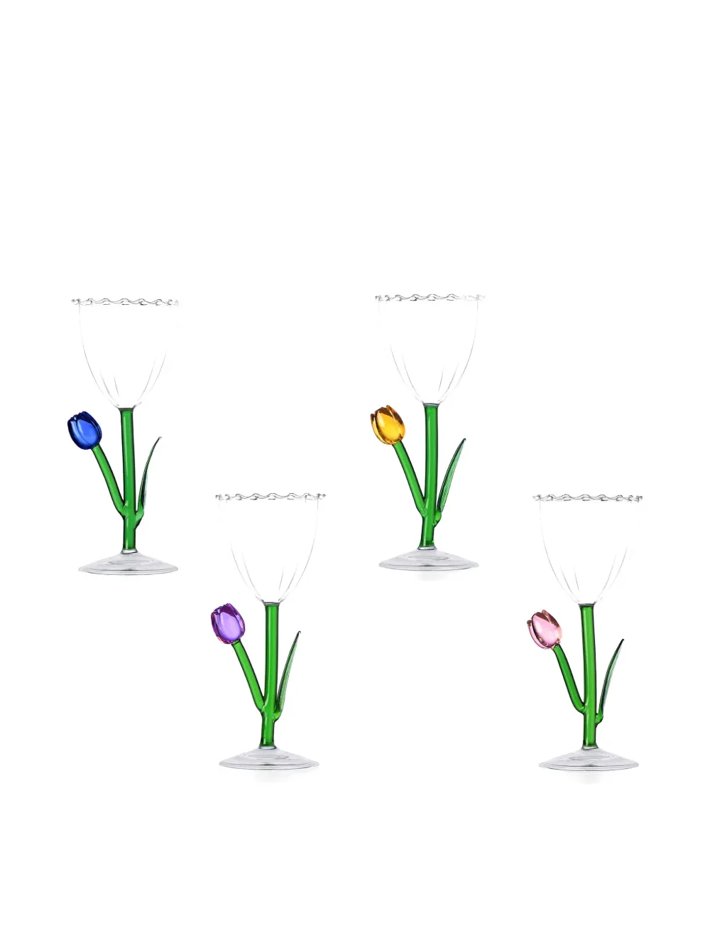 Ichendorf Milano Botanica Optical stemmed glasses (set of four) - Bianco