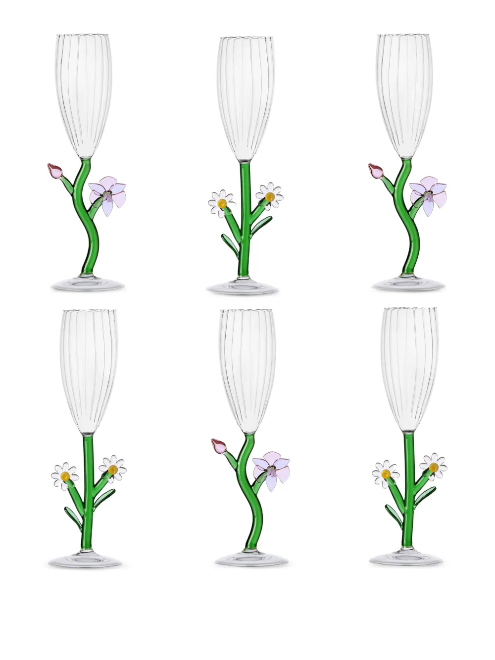 Ichendorf Milano flower flutes (set of six) - Verde