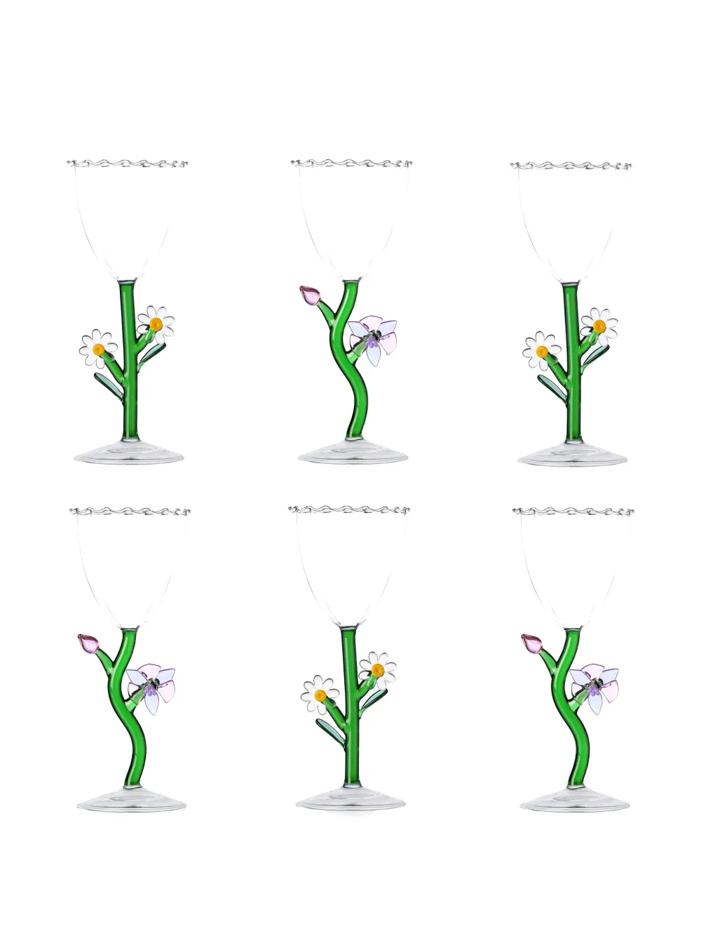 Ichendorf Milano flower stemmed wine glasses (set of six) - Verde