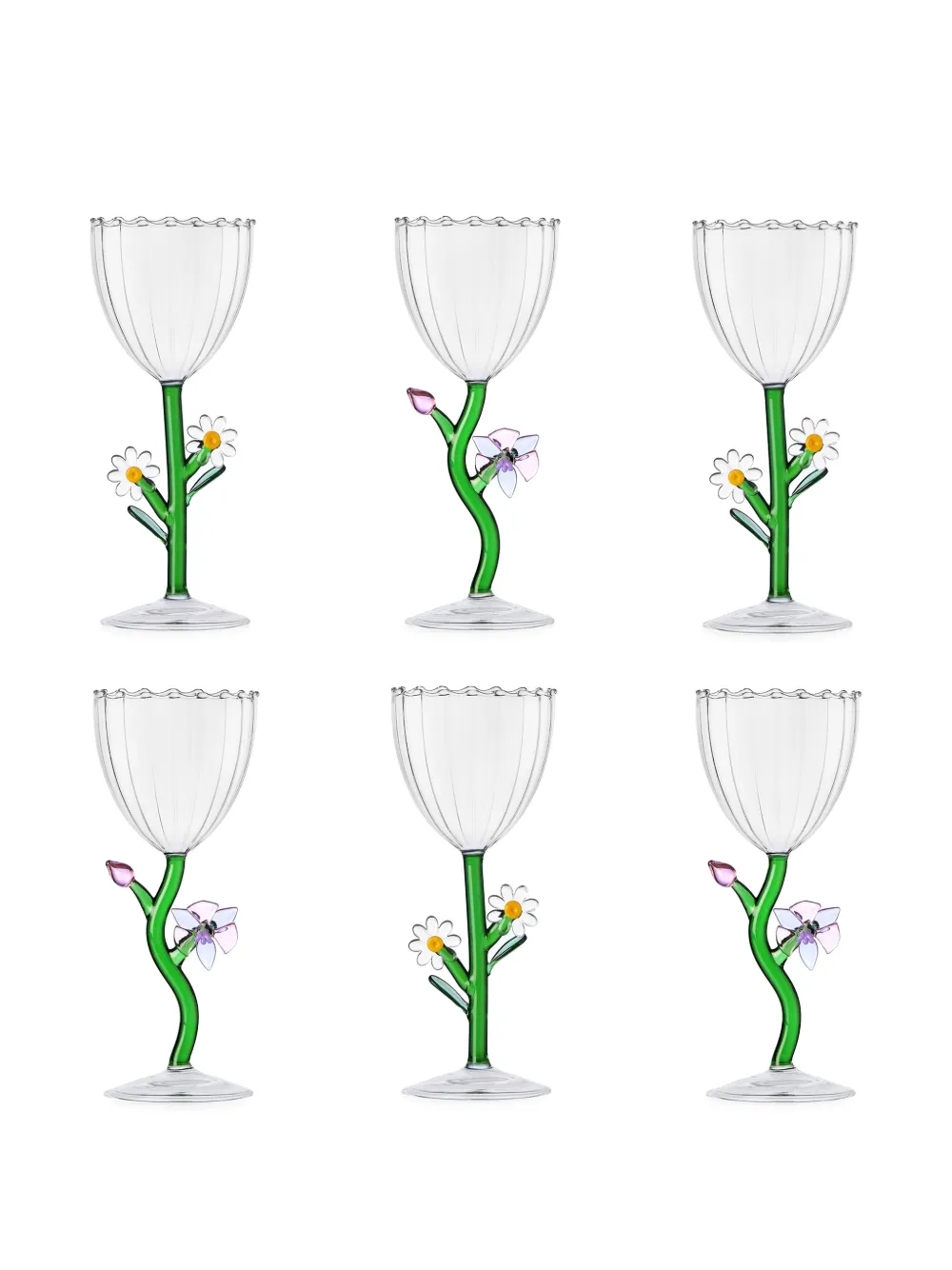 Ichendorf Milano flower stemmed wine glasses (set of six) - Verde