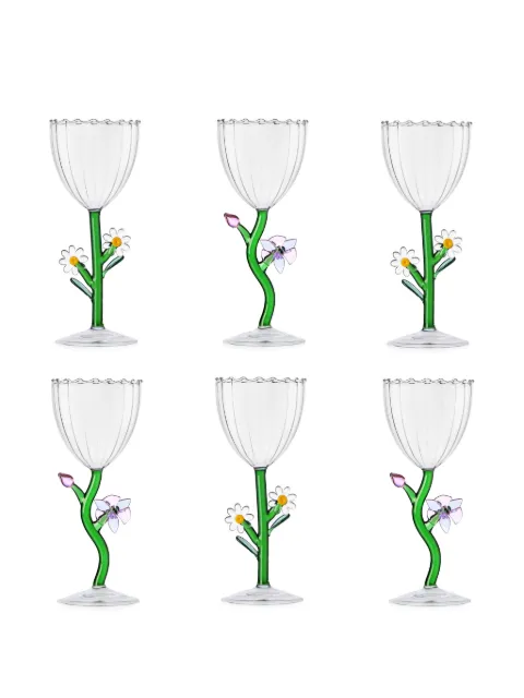 Ichendorf Milano flower stemmed wine glasses (set of six)