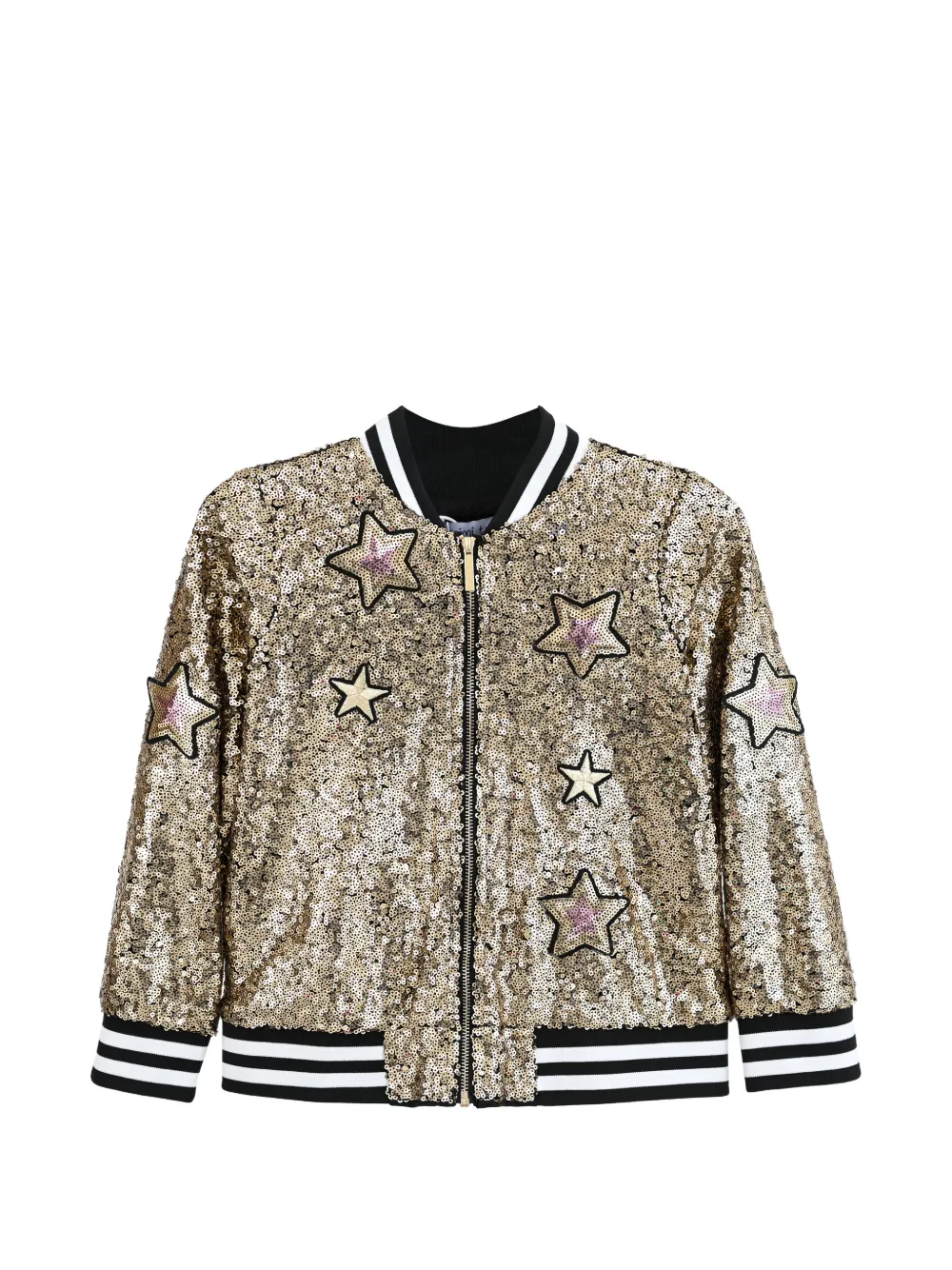 Mimi Tutu sequin star bomber jacket - Oro